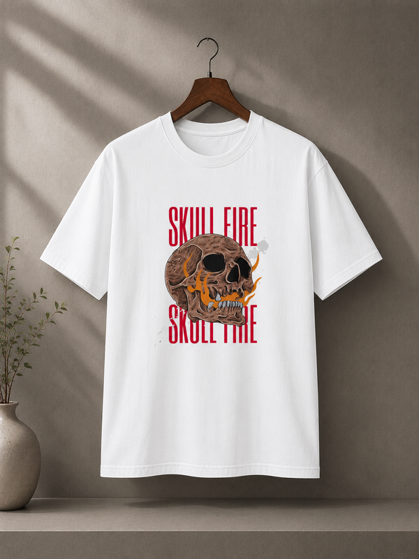 SKULL FIRE™ Oversized Graphic Tee
